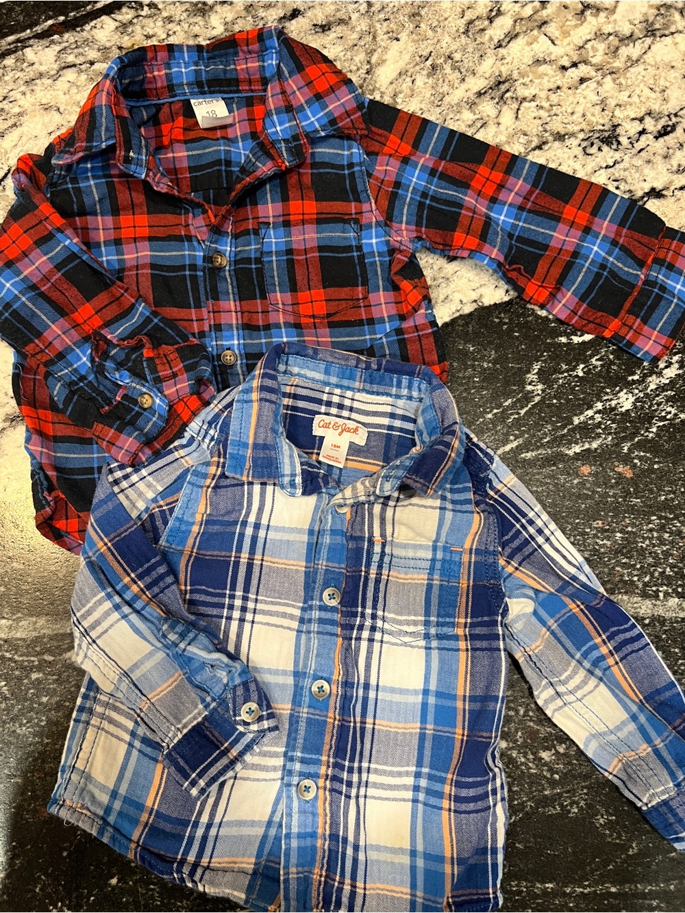 Toddler Plaid Button-Up Shirt Bundle | Carter’s & Cat & Jack | 18 Months